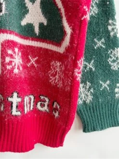 Women's Ugly Christmas Sweater Pullover Sweater Jumper Crew Neck Ribbed Knit Knit Patchwork Fall Winter Regular Outdoor Xmas Daily Stylish Casual Soft Long Sleeve Color Block Letter Santa Claus -Xmas Cothing Store nlsomo1696918499085