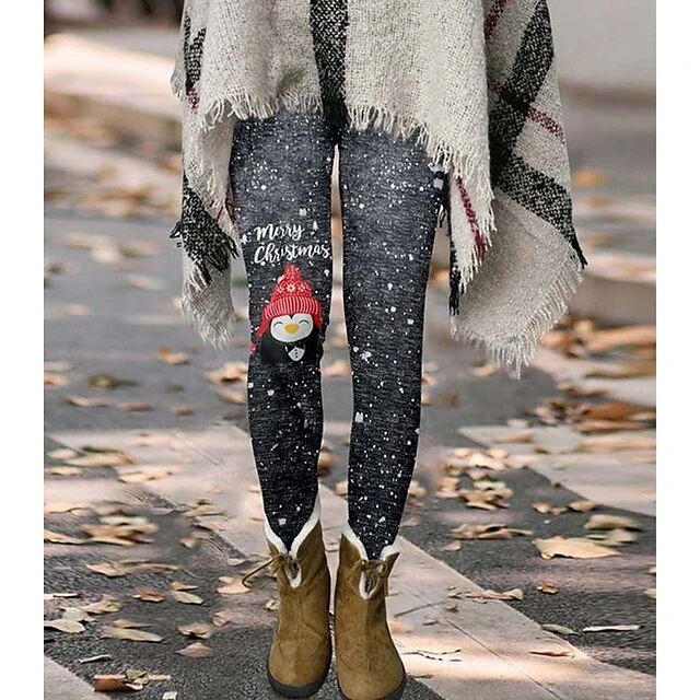 Women's Fleece Pants Xmas Tights Leggings Thermal Underwear Fleece Lined Dark Gray Khaki Red Vacation Casual Christmas Snowman Weekend Winter Print Stretchy Ankle-Length Thermal Warm Santa Claus 11 Women's Fleece Pants Xmas Tights Leggings Thermal Underwear Fleece Lined Dark Gray Khaki Red Vacation Casual Christmas Snowman Weekend Winter Print Stretchy Ankle-Length Thermal Warm Santa Claus - Image 9