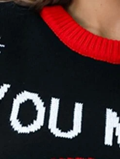 Women's Ugly Christmas Sweater Pullover Sweater Jumper Crew Neck Ribbed Knit Acrylic Patchwork Fall Winter Regular Outdoor Xmas Daily Stylish Casual Soft Long Sleeve Letter Christmas Tree -Xmas Cothing Store nsuazk1696823536026