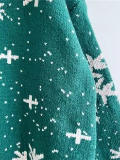 Women's Ugly Christmas Sweater Pullover Sweater Jumper Crew Neck Ribbed Knit Polyester Oversized Fall Winter Regular Outdoor Christmas Daily Stylish Casual Soft Long Sleeve Snowflake Black Red Green -Xmas Cothing Store odxath1696903406591