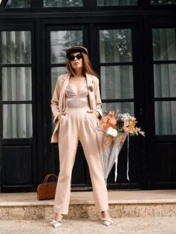 Women's Suits Blazer Office Christmas Work Xmas Spring Fall Coat Regular Fit Thermal Warm Windproof Breathable Stylish Contemporary Modern Style Jacket Long Sleeve Solid Color With Pockets Oversize -Xmas Cothing Store oeeqir1697699759515