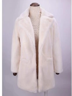 Women's Faux Fur Coat Regular Fur Collar Coat White Black Pink Yellow Fuchsia Stylish Christmas Fall Open Front Turndown Regular Fit S M L XL XXL 3XL / Warm -Xmas Cothing Store oeqdxp1639467718212