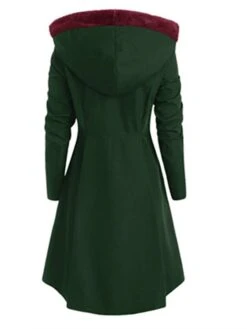 Women's Winter Coat Long Overcoat Christmas Cosplay Costume Single Breasted Pea Coat Thermal Warm Windproof Trench Coat Xmas Party Elegant Dress Outerwear Fall Outerwear Long Sleeve Red -Xmas Cothing Store ohojgz1669278109821