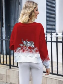 Women's Ugly Christmas Crew Neck Sweater Cardigan Sweater JacketRibbed Knit Polyester Button Knitted Print Fall Winter Short Outdoor Xmas Holiday Daily Stylish Casual Long Sleeve Animal -Xmas Cothing Store oijzar1697291421401