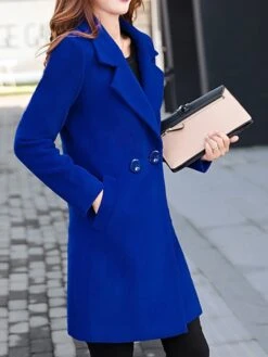 Women's Winter Coat Long Overcoat Christmas Party Wear Double Breasted Lapel Pea Coat Fall Trench Coat Red -Xmas Cothing Store ojkvod1630650397071