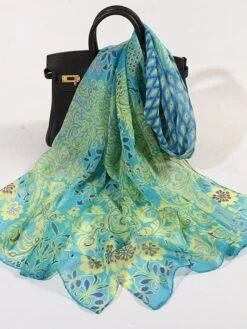 Women's Scarves Satin Scarves Christmas Halloween Gift Tie Dye Chiffon Vacation Classical Casual Outdoor Casual Casual / Daily 1 PC