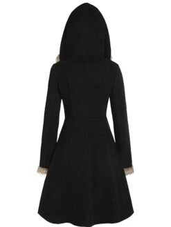 Women's Winter Coat Long Overcoat With Belt Christmas Party Wear Warm Single Breasted Pea Coat With Fur Collar Halloween Fall Trench Coat Dress Jacket Red Black Khaki Elegant Outerwear Casual Jacket -Xmas Cothing Store olzhnr1639470936281