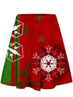 Women's Skirt Swing Mini Red Skirts Fall & Winter Print High Waist Fashion Casual Ugly Christmas Street Xmas S M L -Xmas Cothing Store omjumy1695013994891