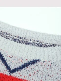 Women's Pullover Sweater Jumper Crew Neck Ribbed Knit Polyester Oversized Fall Winter Short Christmas Daily Going Out Xmas Stylish Casual Soft Long Sleeve Geometric Pink Apricot Grey S M L -Xmas Cothing Store oogilk1695175927206