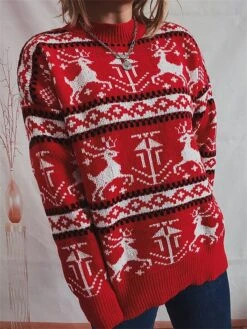 Women's Ugly Christmas Sweater Pullover Sweater Jumper Crew Neck Ribbed Knit Polyester Oversized Fall Winter Regular Outdoor Xmas Daily Stylish Casual Soft Long Sleeve Elk Red S M L 16 Women's Ugly Christmas Sweater Pullover Sweater Jumper Crew Neck Ribbed Knit Polyester Oversized Fall Winter Regular Outdoor Xmas Daily Stylish Casual Soft Long Sleeve Elk Red S M L -Xmas Cothing Store oxxltj1696823460809
