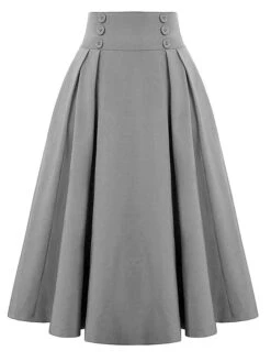 Women's Skirt Christmas Plaid Skirt Midi Cotton Blend Camel Black Wine Red Skirts Fall & Winter Ruched Print High Waist Fashion Casual Xmas Street S M L -Xmas Cothing Store oyirsx1694067273879