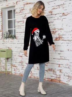 Women's Ugly Christmas Sweater Sweater Dress Christmas Sweaters Crew Neck Ribbed Knit Polyester Knitted Print Fall Winter Regular Outdoor Xmas Daily Stylish Casual Soft Long Sleeve Letter -Xmas Cothing Store ozdkci1697291254728