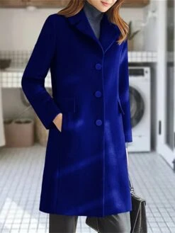 Women's Coat Outdoor Christmas Street Xmas Fall Winter Long Coat Regular Fit Windproof Warm Comtemporary Stylish Comfortable Jacket Long Sleeve Plain With Pockets Black Yellow Red -Xmas Cothing Store pajbqo1695113902056