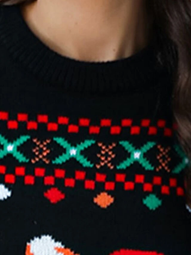 Women's Ugly Christmas Sweater Pullover Sweater Jumper Crew Neck Ribbed Knit Acrylic Oversized Fall Winter Regular Outdoor Xmas Daily Stylish Casual Soft Long Sleeve Animal Letter Yellow Red Blue 11 Women's Ugly Christmas Sweater Pullover Sweater Jumper Crew Neck Ribbed Knit Acrylic Oversized Fall Winter Regular Outdoor Xmas Daily Stylish Casual Soft Long Sleeve Animal Letter Yellow Red Blue - Image 9