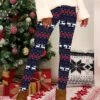 Women's Christmas Leggings High Waist Full Length High Cut Print Micro-elastic Active Fashion Daily Black White S M Fall Winter -Xmas Cothing Store pcbjym1697527454802