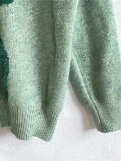 Women's Ugly Christmas Xmas Sweater Pullover Sweater Jumper Crew Neck Crochet Knit Polyester Knitted Fall Winter Christmas Holiday Stylish Casual Soft Long Sleeve Animal Pink Red Green S M L -Xmas Cothing Store pcwgnp1659955130613