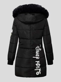 Women's Puffer Jacket Long With Pockets Slim Fit Fur Collar Coat Powder Bean Green White Black Gray Classic Style Christmas Winter Zipper Hoodie Regular Fit M L XL XXL XXXL / Daily / Windproof -Xmas Cothing Store pewljw1664535757434