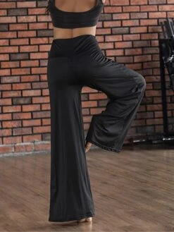 Women's Wide Leg Pants Trousers Full Length High Waist Active Streetwear Xmas Outdoor Christmas Black White S M Winter Autumn / Fall -Xmas Cothing Store pggblv1695347099790