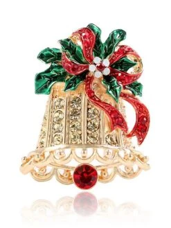 Women's Christmas AAA Cubic Zirconia Brooches Classic Stylish Brooch Jewelry Gold For Xmas Street Date