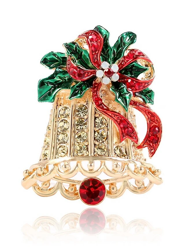 Women's Christmas AAA Cubic Zirconia Brooches Classic Stylish Brooch Jewelry Gold For Xmas Street Date 3 Women's Christmas AAA Cubic Zirconia Brooches Classic Stylish Brooch Jewelry Gold For Xmas Street Date