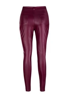Women's Pants Trousers Leggings Full Length PU Pocket Micro-elastic Mid Waist Fashion Streetwear Xmas Party Christmas Wine S M Summer Fall -Xmas Cothing Store pjrnsc1693295367076