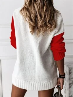 Women's Ugly Christmas Sweater Pullover Sweater Jumper Christmas Sweaters Crew Neck Ribbed Knit Acrylic Embroidered Knitted Fall Winter Regular Outdoor Xmas Holiday Stylish Casual Soft Long -Xmas Cothing Store pjzroc1697290686661