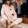 Women's Suits Blazer Office Christmas Work Xmas Spring Fall Coat Regular Fit Thermal Warm Windproof Breathable Stylish Contemporary Modern Style Jacket Long Sleeve Solid Color With Pockets Oversize -Xmas Cothing Store pkehmz1697699705575