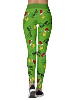 Women's Leggings Xmas Green Wine Red Mid Waist Sports Streetwear Christmas Weekend Print Micro-elastic Ankle-Length Comfort Heart S M L XL / Slim -Xmas Cothing Store plgxua1629428686605