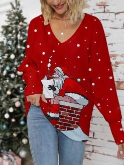 Women's Ugly Christmas Sweater Pullover Sweater Jumper Christmas Sweaters Crew Neck Ribbed Knit Acrylic Knitted Fall Winter Regular Outdoor Xmas Daily Fashion Casual Soft Long Sleeve Animal
