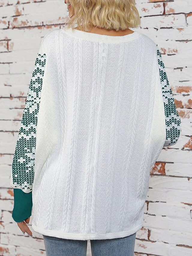 Women's Ugly Christmas Sweater Pullover Sweater Jumper V Neck Ribbed Knit Polyester Knitted Print Fall Winter Regular Outdoor Christmas Holiday Daily Stylish Casual Long Sleeve Christmas Tree Blue 4 Women's Ugly Christmas Sweater Pullover Sweater Jumper V Neck Ribbed Knit Polyester Knitted Print Fall Winter Regular Outdoor Christmas Holiday Daily Stylish Casual Long Sleeve Christmas Tree Blue - Image 2