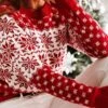 Women's Ugly Christmas Sweater Pullover Sweater Jumper Crew Neck Crochet Knit Cotton Knitted Fall Winter Christmas Holiday Xmas Casual Long Sleeve Plaid White Red One-Size -Xmas Cothing Store prvqeh1660880876155