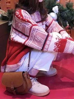 Women's Ugly Christmas Sweater Pullover Sweater Jumper Christmas Sweaters Crew Neck Ribbed Knit Acrylic Knitted Fall Winter Regular Outdoor Christmas Daily Fashion Casual Soft Long Sleeve Snowflake -Xmas Cothing Store prvrit1697785147044