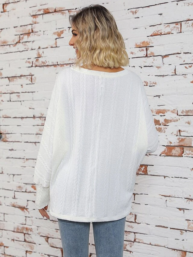 Women's Pullover Sweater Jumper V Neck Ribbed Knit Print Fall Winter Regular Christmas Xmas Stylish Soft Long Sleeve Santa Claus White Red S M L 4 Women's Pullover Sweater Jumper V Neck Ribbed Knit Print Fall Winter Regular Christmas Xmas Stylish Soft Long Sleeve Santa Claus White Red S M L - Image 2