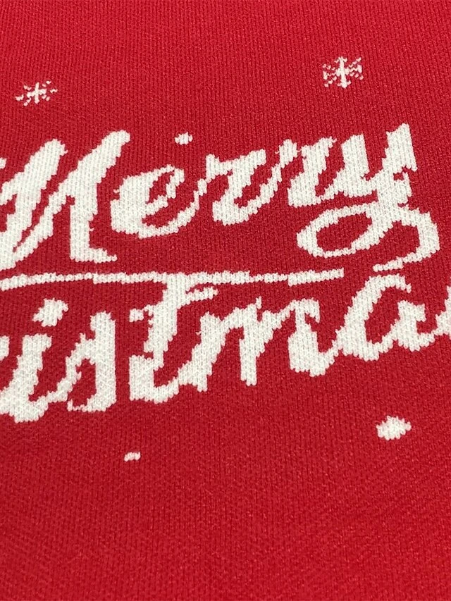 Women's Ugly Christmas Sweater Pullover Sweater Jumper Christmas Sweaters Crew Neck Ribbed Knit Polyester Knitted Fall Winter Regular Outdoor Christmas Daily Stylish Casual Soft Long Sleeve Letter Red 11 Women's Ugly Christmas Sweater Pullover Sweater Jumper Christmas Sweaters Crew Neck Ribbed Knit Polyester Knitted Fall Winter Regular Outdoor Christmas Daily Stylish Casual Soft Long Sleeve Letter Red - Image 9