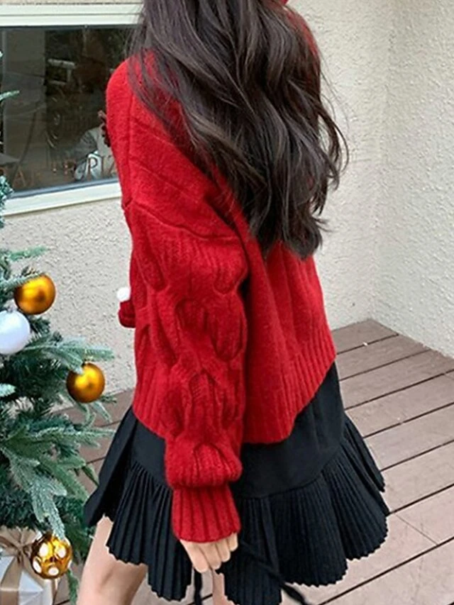 Women's Ugly Christmas Sweater Pullover Sweater Jumper Crew Neck Ribbed Knit Polyester Patchwork Fall Winter Regular Outdoor Christmas Daily Stylish Casual Soft Long Sleeve Elk Christmas Tree White 4 Women's Ugly Christmas Sweater Pullover Sweater Jumper Crew Neck Ribbed Knit Polyester Patchwork Fall Winter Regular Outdoor Christmas Daily Stylish Casual Soft Long Sleeve Elk Christmas Tree White - Image 2