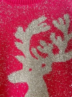 Women's Ugly Christmas Sweater Pullover Sweater Jumper Crew Neck Ribbed Knit Polyester Oversized Fall Winter Regular Outdoor Christmas Daily Stylish Casual Soft Long Sleeve Elk Snowflake Wine Red S M -Xmas Cothing Store ptcabe1696903400463