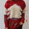 Women's Ugly Christmas Sweater Pullover Sweater Jumper Crew Neck Ribbed Knit Acrylic Sequins Fall Winter Regular Outdoor Christmas Daily Stylish Casual Soft Long Sleeve Elk Christmas Tree Snowflake -Xmas Cothing Store ptxfdv1696903359132
