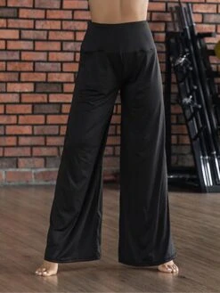 Women's Wide Leg Pants Trousers Full Length High Waist Active Streetwear Xmas Outdoor Christmas Black White S M Winter Autumn / Fall -Xmas Cothing Store puhekz1695347098714