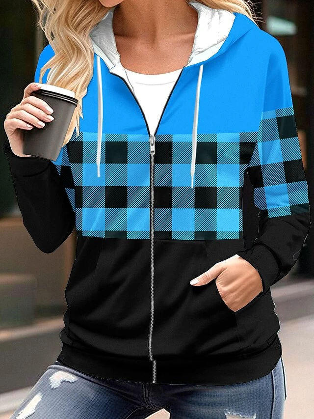 Women's Hoodied Jacket Drawstring Christmas Print Lattice Casual / Daily Fashion Loose Fit Outerwear Long Sleeve Fall Light Pink S 8 Women's Hoodied Jacket Drawstring Christmas Print Lattice Casual / Daily Fashion Loose Fit Outerwear Long Sleeve Fall Light Pink S - Image 6