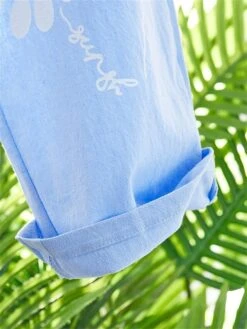 Women's Linen Pants Pants Trousers Baggy Full Length Faux Linen Side Pockets Baggy Fashion Christmas Casual Daily Xmas Blue Green S M -Xmas Cothing Store puyvuc1675059821378