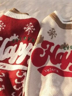 Women's Ugly Christmas Sweater Pullover Sweater Jumper Crew Neck Ribbed Knit Polyester Oversized Fall Winter Regular Outdoor Christmas Daily Stylish Casual Soft Long Sleeve Letter Snowflake Red Green -Xmas Cothing Store pyqxqr1696903334252