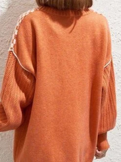 Women's Cardigan Sweater Open Front Ribbed Knit Polyester Button Pocket Fall Winter Short Outdoor Christmas Daily Stylish Casual Soft Long Sleeve Plaid Shallow Rice Red Orange One-Size Xmas -Xmas Cothing Store pzpjhv1695262429483