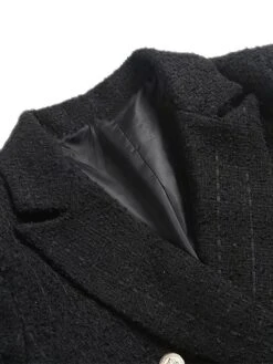 Women's Blazer Formal Pocket Plain Windproof Stylish Christmas Regular Fit Outerwear Long Sleeve Fall Black XS -Xmas Cothing Store pzvnvm1691478617920