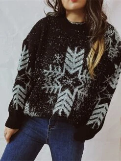 Women's Ugly Christmas Sweater Pullover Sweater Jumper Crew Neck Ribbed Knit Acrylic Oversized Fall Winter Regular Outdoor Christmas Daily Stylish Casual Soft Long Sleeve Snowflake Black Red Beige S 28 Women's Ugly Christmas Sweater Pullover Sweater Jumper Crew Neck Ribbed Knit Acrylic Oversized Fall Winter Regular Outdoor Christmas Daily Stylish Casual Soft Long Sleeve Snowflake Black Red Beige S -Xmas Cothing Store qcrhyi1696903341101