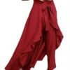 Women's Pants Trousers Full Length Chiffon Ruffle Micro-elastic High Waist Streetwear Casual Christmas Vacation Xmas Black Red S M Summer Spring -Xmas Cothing Store qdumwn1687850148726