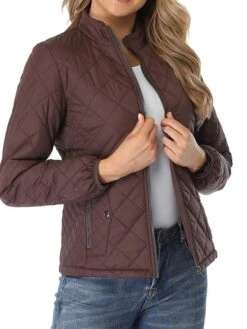 Women's Parka Outdoor Christmas Street Xmas Fall Winter Regular Coat Stand Collar Regular Fit Thermal Warm Windproof Comtemporary Casual Minimalism Jacket Long Sleeve Solid Color With Pockets Full Zip -Xmas Cothing Store qezxsf1693389132427