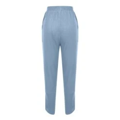 Women‘s Cotton Linen Pants With Side Pockets Christmas Wide-Leg Loose Casual Summer Fall White Light Blue S 2XL -Xmas Cothing Store qgdocq1675063402660