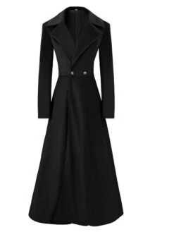 Women's Winter Coat Long Overcoat Double Breasted Lapel Trench Coat Christmas Red Dress Coat Party Wear Thermal Warm Windproof Jacket Elegant Lady Street Outerwear Long Sleeve Fall -Xmas Cothing Store qggbxm1667964383323