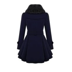 Women's Winter Coat Long Overcoat With Belt Christmas Party Xmas Wear Warm Double Breasted Pea Coat With Fur Collar Fall Trench Coat Red Black Khaki Elegant Outerwear CasualJacket -Xmas Cothing Store qgjoch1692602502674