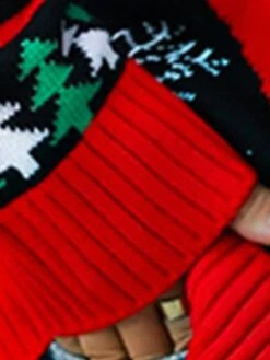 Women's Ugly Christmas Sweater Pullover Sweater Jumper Crew Neck Ribbed Knit Acrylic Patchwork Fall Winter Regular Outdoor Xmas Daily Stylish Casual Soft Long Sleeve Letter Christmas Tree -Xmas Cothing Store qgywme1696823531717